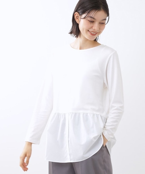 【重ね着でも一枚着でも◎】ドッキングジャージトップス