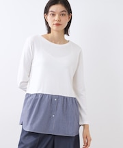 【重ね着でも一枚着でも◎】ドッキングジャージトップス