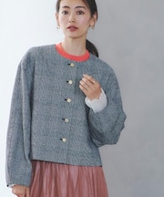 【着映え◎/アームホールゆったり】グレンチェックジャコット