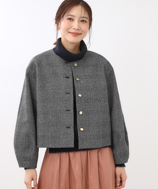 【着映え◎/アームホールゆったり】グレンチェックジャコット