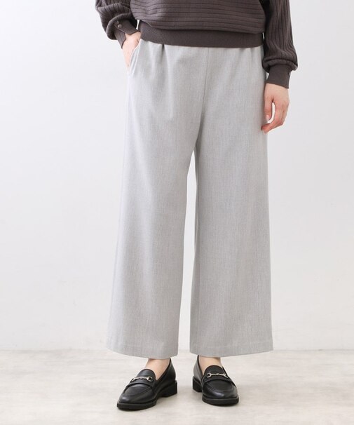 【E‐QUALITY／ウエスト総ゴム】ワイドストレートパンツ