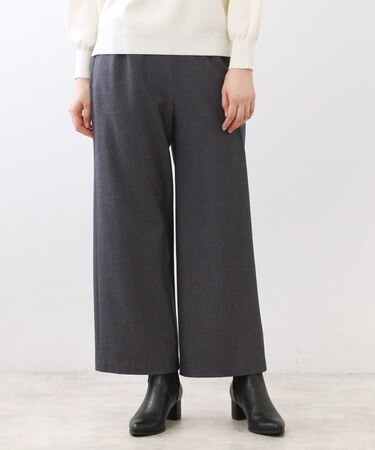 【E‐QUALITY／ウエスト総ゴム】ワイドストレートパンツ