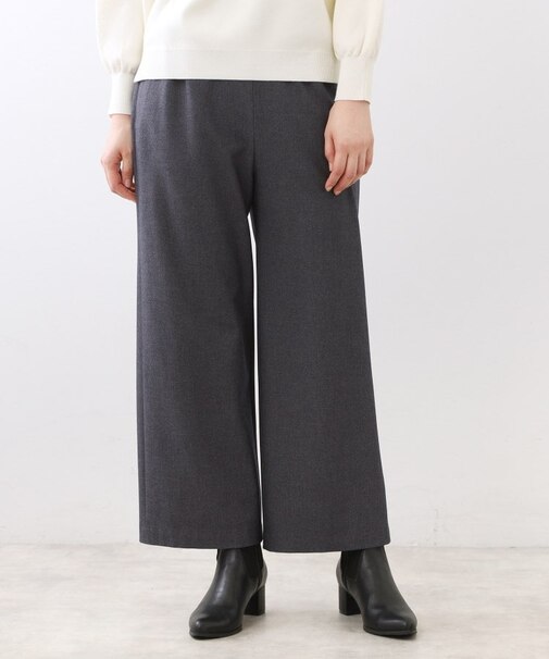 【E‐QUALITY／ウエスト総ゴム】ワイドストレートパンツ