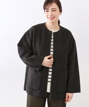 【E‐QUALITY／体型カバー／ゆったり着られる◎】リラクシーパイルコート