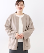 【体型カバー／ゆったり着られる◎】リラクシーパイルコート