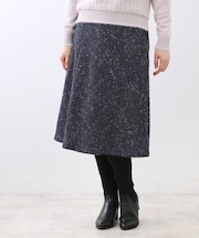 【広がりすぎない／美シルエット◎】ツイードフレアスカート