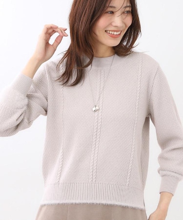 【ほんのりラメ感◎】ケーブル柄ニット