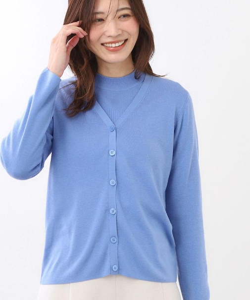 【選べる5色／アンサンブル可】Vネックカーディガン