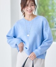 【選べる5色／ゆったりシルエット】Vネックスパンコールニット