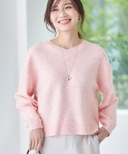 【選べる5色／ゆったりシルエット】Vネックスパンコールニット