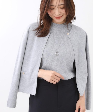 【選べる5色／アンサンブル可】クルーネックカーディガン