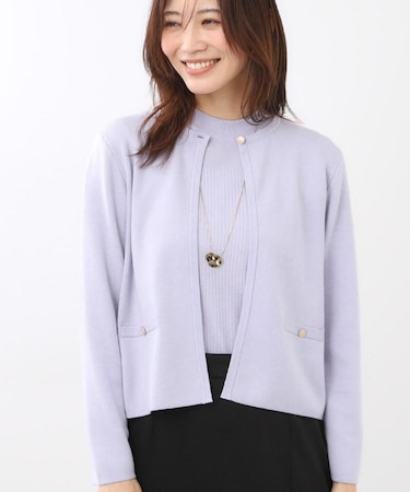 【選べる5色／アンサンブル可】クルーネックカーディガン