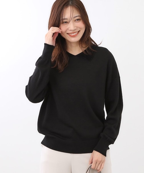 【着映え◎】衿つきニットトップス