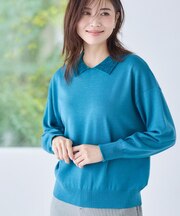 【着映え◎】衿つきニットトップス
