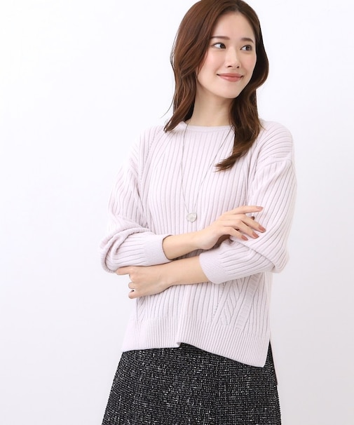 【ゆったり着られる◎】ワイドリブニットプルオーバー