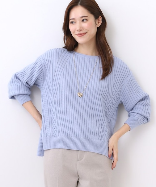【ゆったり着られる◎】ワイドリブニットプルオーバー
