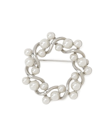 【フォーマル／入卒】パール調×サークルデザインブローチ