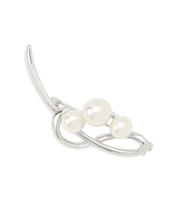 【フォーマル／入卒】パール調×リーフデザインブローチ