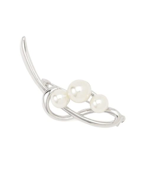 【フォーマル／入卒】パール調×リーフデザインブローチ