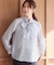 【ボウタイ取り外し可】ボウタイ付きバンドカラーブラウス