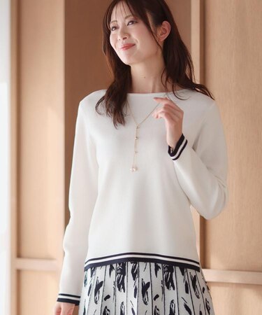 【セットアップ可】ダブルジャカードニットプルオーバー