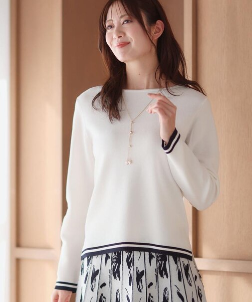 【セットアップ可】ダブルジャカードニットプルオーバー