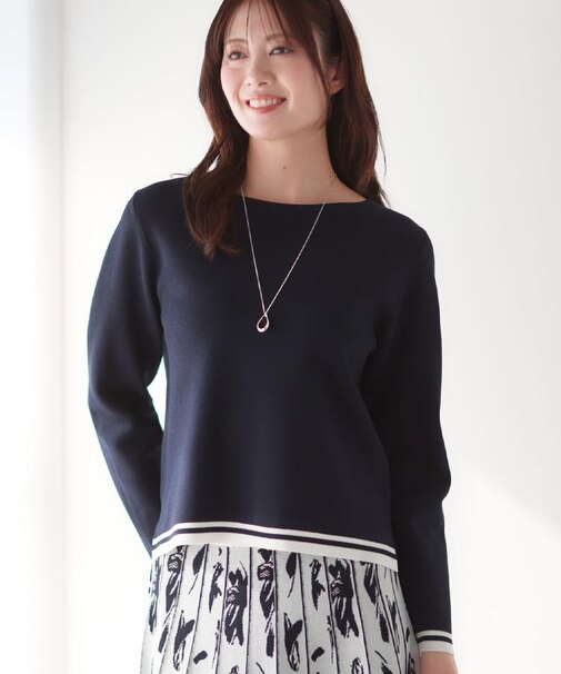 【セットアップ可】ダブルジャカードニットプルオーバー