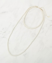 【フォーマル／入卒／単品使い可】人工パール2連ネックレス