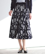 【セットアップ可】ダブルジャカードニットフレアスカート