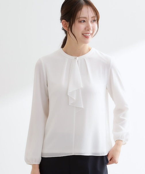 フロントフリルシフォンブラウス