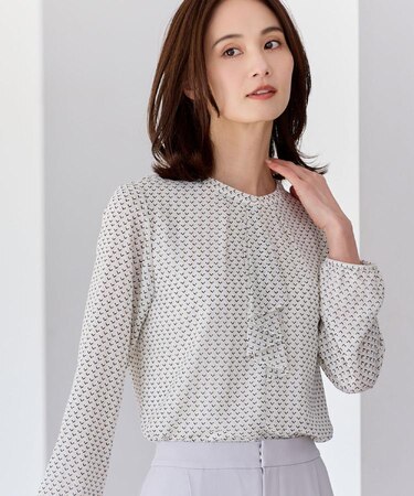 フロントフリルシフォンブラウス