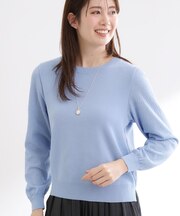 透かしスリーブデザインハイゲージニット