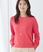 透かしスリーブデザインハイゲージニット