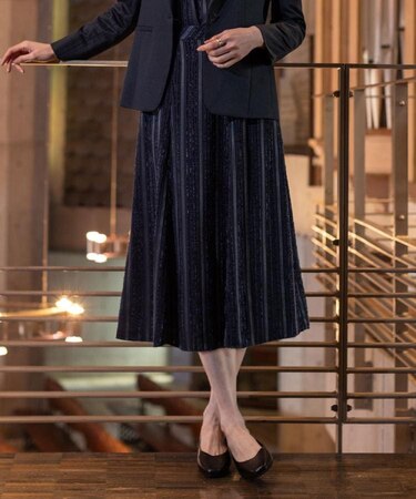 【セットアップ可】ストライプ柄ジャカードスカート