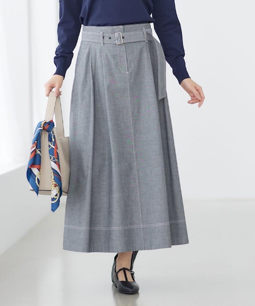 ダンガリータックフレアスカート