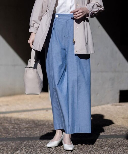 ダンガリーワイドパンツ