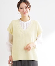 【レイヤードにおすすめ◎】ドライタッチニットベスト