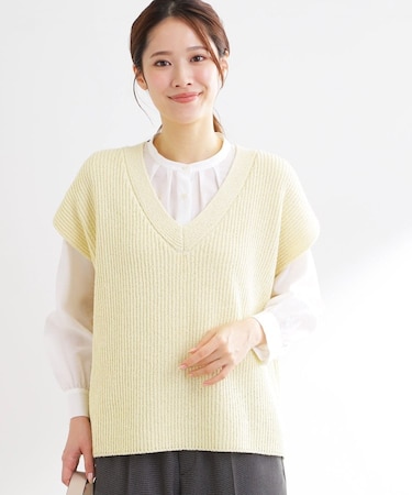 【レイヤードにおすすめ◎】ドライタッチニットベスト