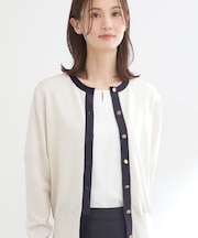 【アンサンブル可】バイカラーカーディガン