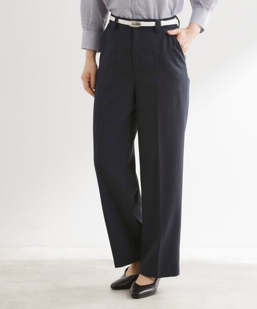 ステッチワークストレートワイドパンツ