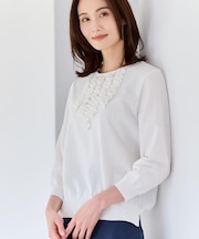 フロントフリルデザインニット