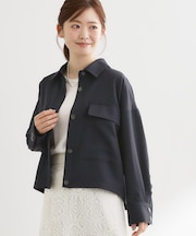 リネンライクシャツブルゾン