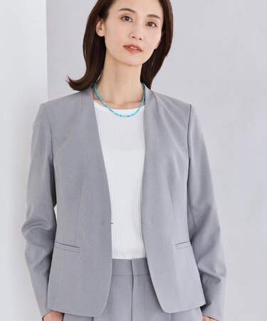 【吸水速乾／セットアップ可】ノーカラージャケット