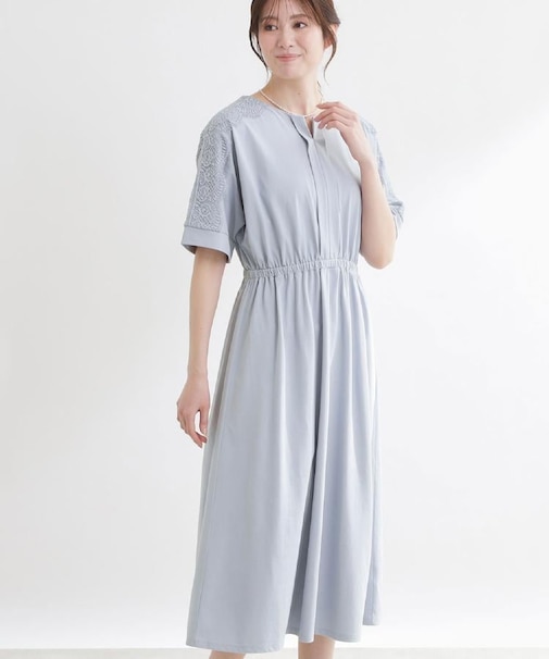 【UVカット／接触冷感】ドルマンスリーブジャージワンピース