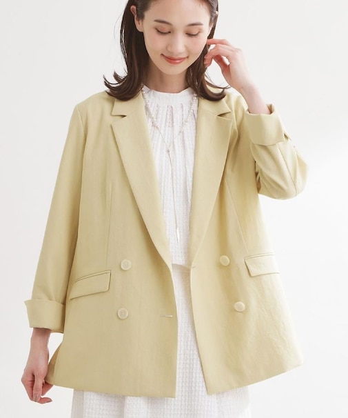 コットンリネンテーラードジャケット