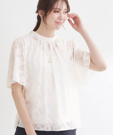 【選べる2柄/セットアップ可】プチスタンドカラーブラウス