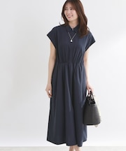 フレンチスリーブシャツワンピース