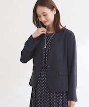 【UVカット／接触冷感／セットアップ可】ノーカラージャケット