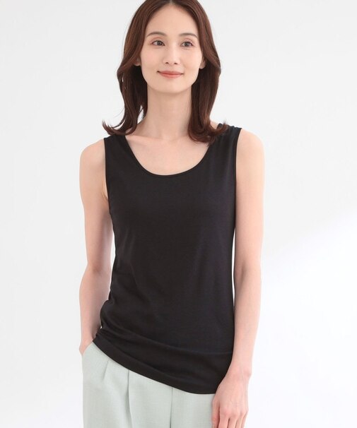 ラウンドネックカットソータンクトップ