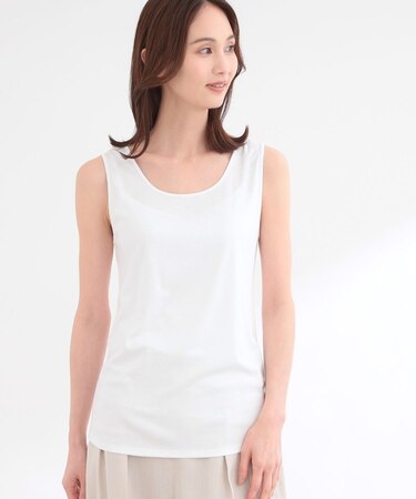 ラウンドネックカットソータンクトップ